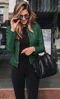 Women's PU Leather Blazer for Fall and Winter