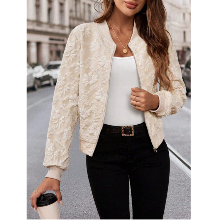 Women's Cropped Parisian-Inspired Varsity Jacket