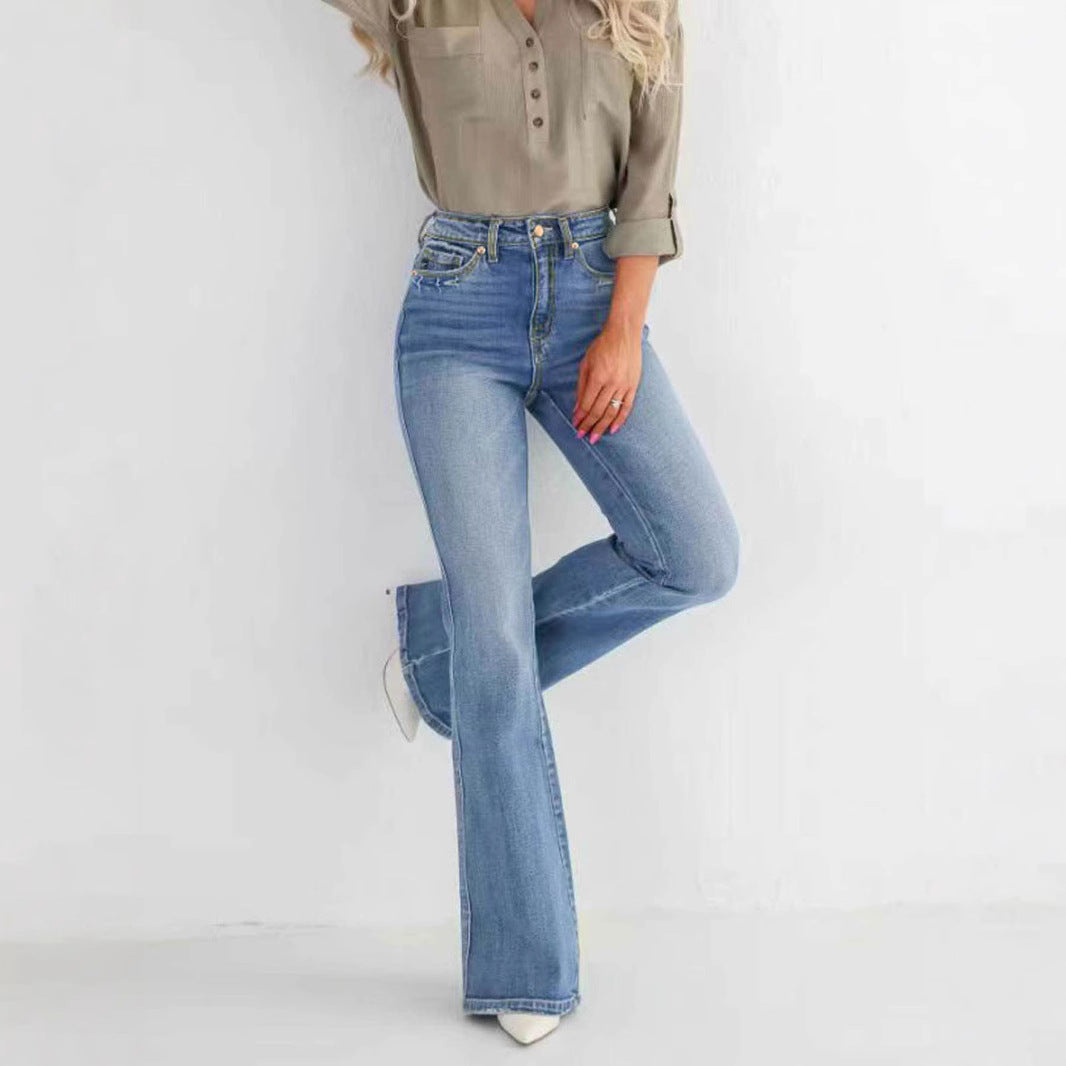 Women's High-Rise Stretch Denim Slim Bootcut Jeans