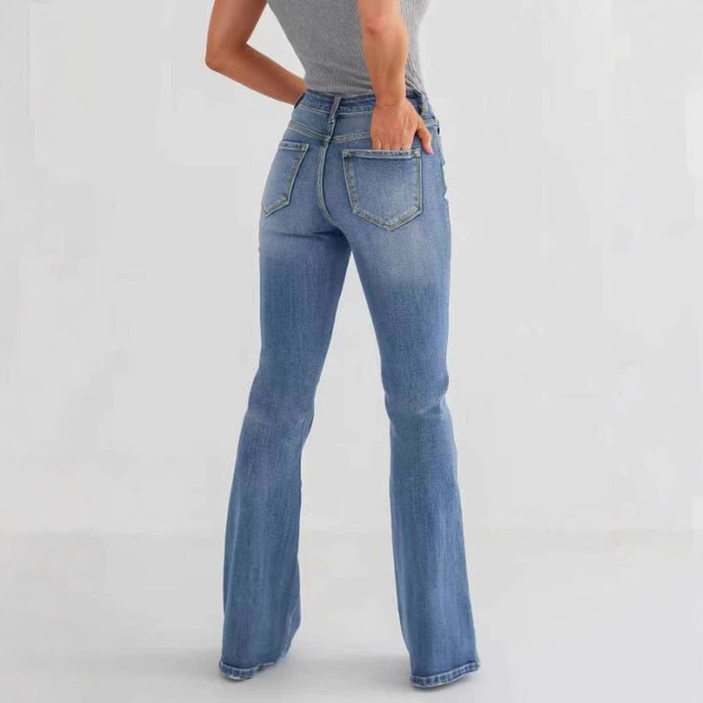 Women's High-Rise Stretch Denim Slim Bootcut Jeans