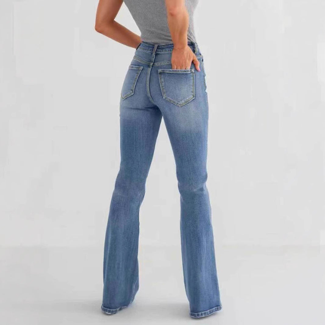 Women's High-Rise Stretch Denim Slim Bootcut Jeans