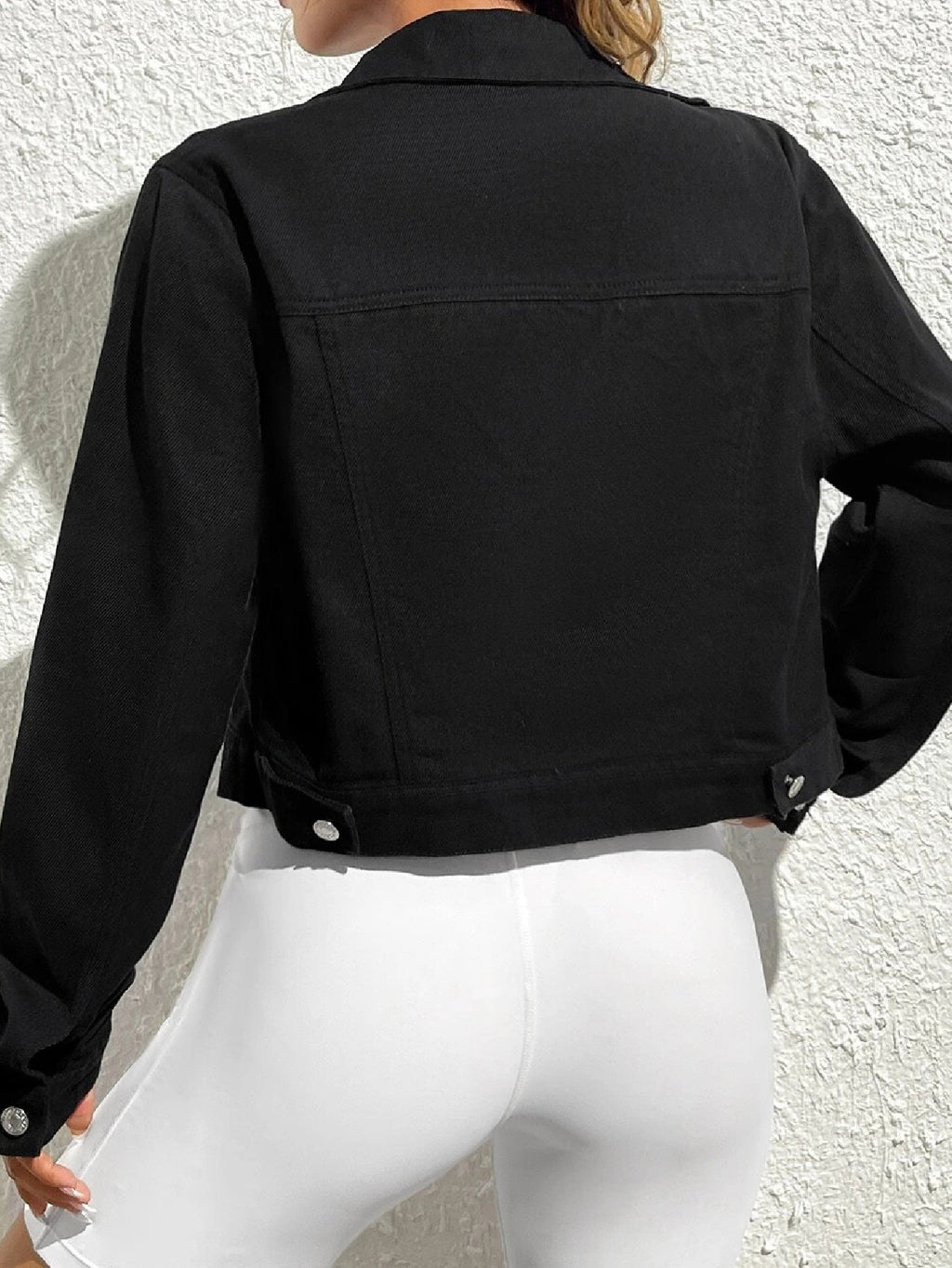 Women's Casual Cropped Denim Jacket