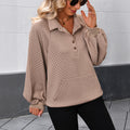Women's Solid Textured Collared Sweatshirt