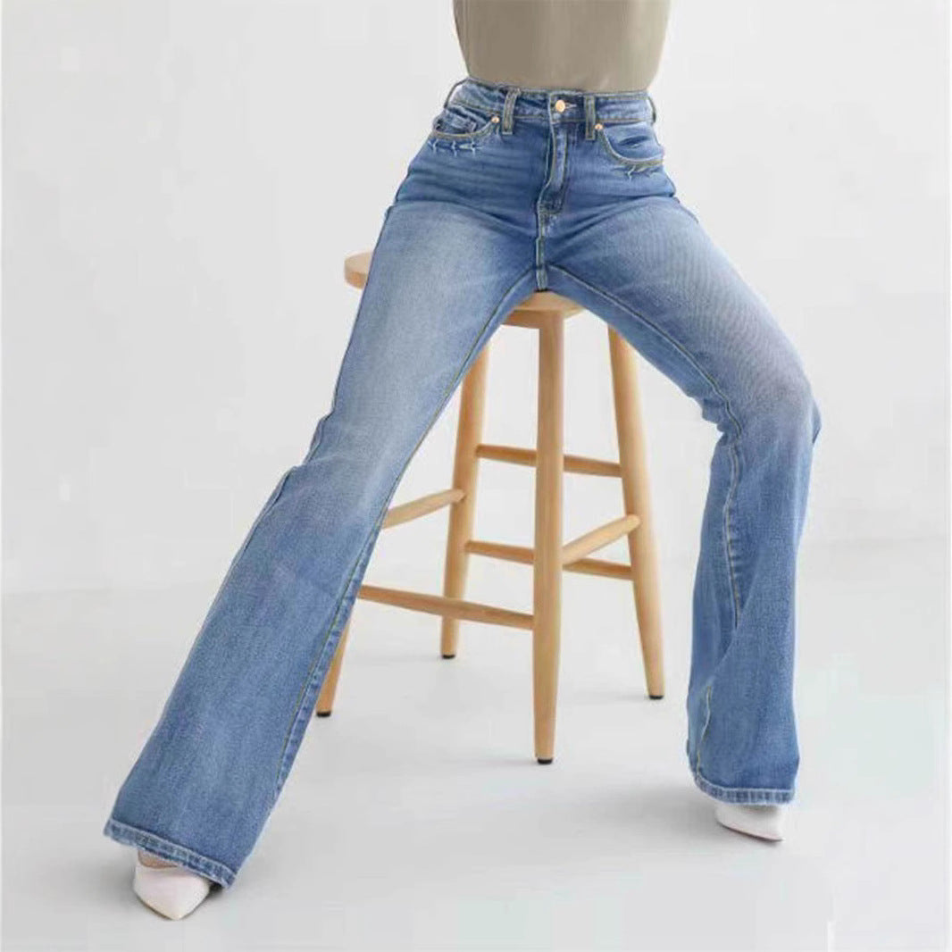 Women's High-Rise Stretch Denim Slim Bootcut Jeans